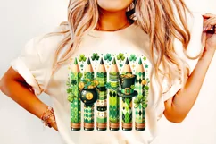 St Patrick's Day Teacher PNG, Pencils PNG, School PNG, Lucky Product Image 2