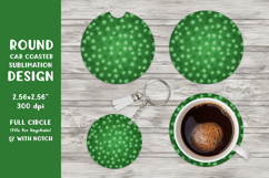 Patricks Day car coaster sublimation. Green round coaster 02 Product Image 1