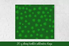 Green Clover Leaves Patricks Day Tumbler Sublimation Wrap Product Image 2