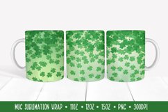 Falling Shamrocks Mug Sublimation Wrap. St. Patrick’s Day Product Image 1