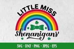 Little miss shenanigans SVG. Patrick’s Day design for kids Product Image 1