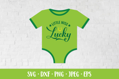 Little miss lucky SVG. Baby onesie. St Patrick’s Day Product Image 1