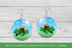 St Patrick’s Day round earrings sublimation design PNG 17 Product Image 1