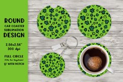Saint Patrick’s Day leopard round car coaster sublimation 01 Product Image 1