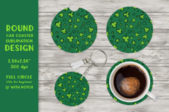 St Patrick’s Day leopard round car coaster sublimation 02 Product Image 1