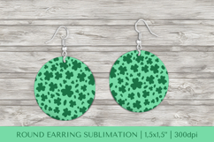 St Patrick’s Day round earrings sublimation design PNG 09 Product Image 1