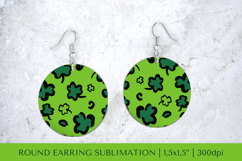 Saint Patrick’s Day round earrings sublimation design PNG 14 Product Image 1