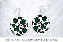 Saint Patrick’s Day round earrings sublimation design PNG 27 Product Image 1