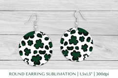 St Patrick’s Day round earrings sublimation design PNG 028 Product Image 1