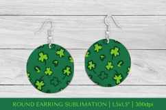 St Patrick’s Day round earrings sublimation design PNG 030 Product Image 1