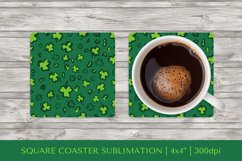 St. Patrick’s Day Leopard Square Coaster Sublimation PNG 002 Product Image 1