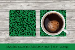 St Patrick’s Day Leopard Square Coaster Sublimation PNG 005 Product Image 1