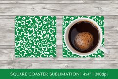 St Patrick’s Day Leopard Square Coaster Sublimation PNG 006 Product Image 1