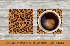 St Patrick’s Day Leopard Square Coaster Sublimation PNG 008 Product Image 1