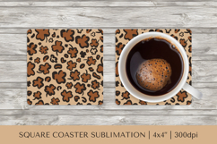 St Patrick’s Day Leopard Square Coaster Sublimation PNG 011 Product Image 1