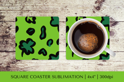 St Patrick’s Day Leopard Square Coaster Sublimation PNG 016 Product Image 1
