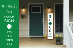 Patricks Day Porch Sign. Luck of the Irish Vertical Sign SVG Product Image 2