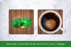 Saint Patricks Day square coaster sublimation design PNG 12 Product Image 1