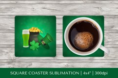 Saint Patrick’s Day square coaster sublimation design PNG 14 Product Image 1