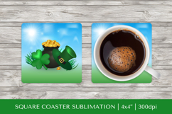 St Patrick’s Day square coaster sublimation design PNG 15 Product Image 1
