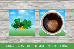 St Patrick’s Day square coaster sublimation design PNG 21 Product Image 1