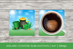 Saint Patrick’s Day square coaster sublimation design PNG 22 Product Image 1