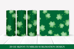 Green Leaves Skinny Tumbler Wrap Sublimation Design PNG 002 Product Image 1