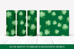 Green Leaves Skinny Tumbler Wrap Sublimation Design PNG 003 Product Image 1