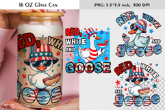 4th of July | Patriotic Quotes|16 Oz Glass Can|Funny Goose Product Image 1