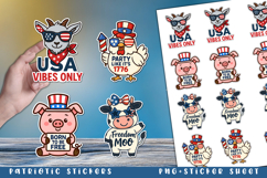 12 Patriotic Animal Stickers Bundle, 4th of july Animal Product Image 5