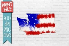 Patriotic State Washington Sublimation Design Product Image 1