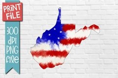 Patriotic State West Virginia Sublimation Design Product Image 1