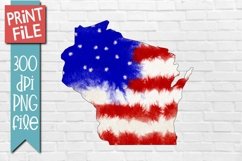 Patriotic State Wisconsin Sublimation Design Product Image 1