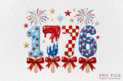 Patriotic 1776 Popsicles with Bows PNG Product Image 1