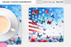 Watercolor 4th of July| Summer Square Coaster Sublimation Product Image 1
