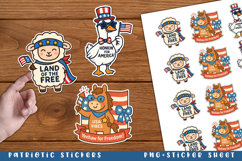 12 Patriotic Animal Stickers Bundle, 4th of july Animal Product Image 2