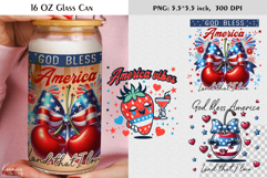 4th of July|Patriotic Quotes|16 Oz Glass Can|Funny Cherry Product Image 1