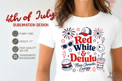 Patriotic 4th of July Girly sublimation Red White Delulu Product Image 1