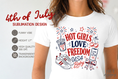 Patriotic, 4th of July sublimation Hot Girls Love Freedom Product Image 1