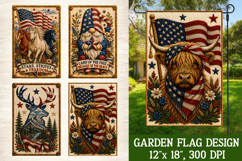 Patriotic Animal 4 Garden Flag PNG Sublimation Product Image 3