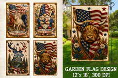 Patriotic Animal 4 Garden Flag PNG Sublimation Product Image 3