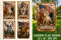 Patriotic Animal 4 Garden Flag PNG Sublimation Product Image 4