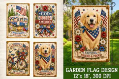 Patriotic Garden Flag Designs PNG Sublimation Product Image 3