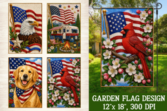 Patriotic Garden Flag Designs PNG Sublimation Product Image 4
