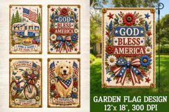 Patriotic Garden Flag Designs PNG Sublimation Product Image 4
