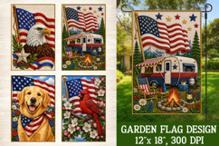 Patriotic Garden Flag Designs PNG Sublimation Product Image 2