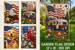 Patriotic Garden Flag Designs PNG Sublimation Product Image 2