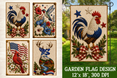 Patriotic Animal 4 Garden Flag Designs PNG Sublimation Product Image 4