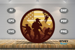 Patriotic 4th July Layered Lasercut File Product Image 1