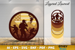 Patriotic 4th July Layered Lasercut File Product Image 2
